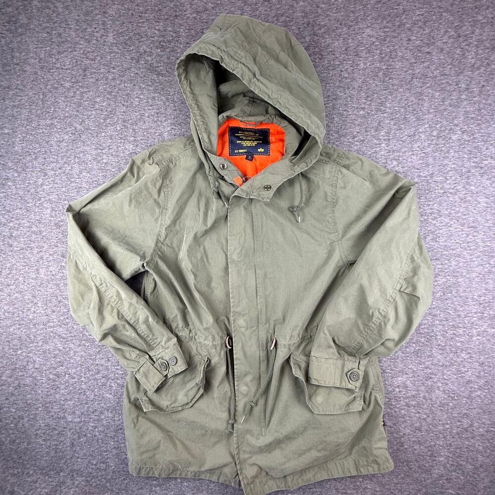 Alpha Industries Fishtail Parka Jacket Olive Green Men's Med